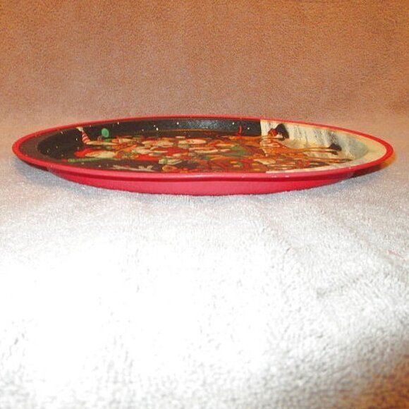 1994 Vtg Wim Schimmer Art Serving Tray Santa's Cookies Reindeer Sleigh Christmas - Picture 6 of 11